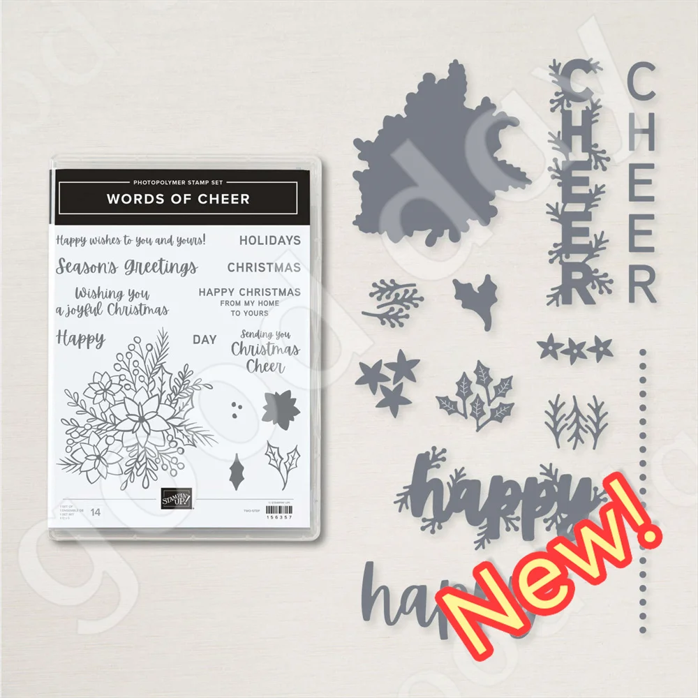 

Words of Cheer Metal Cutting Dies Stamps Set for DIY Scrapbook Diary Paper Cards Decor Embossing Mold Handmade Hot Sale 2023 New