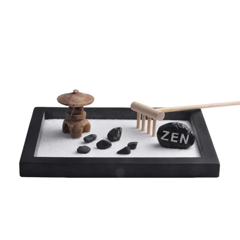 

Elaborately Statue Buddha Zen Garden Sand Meditation Peaceful Relax Decor Set Spiritual Zen Garden Kit Decoration Set