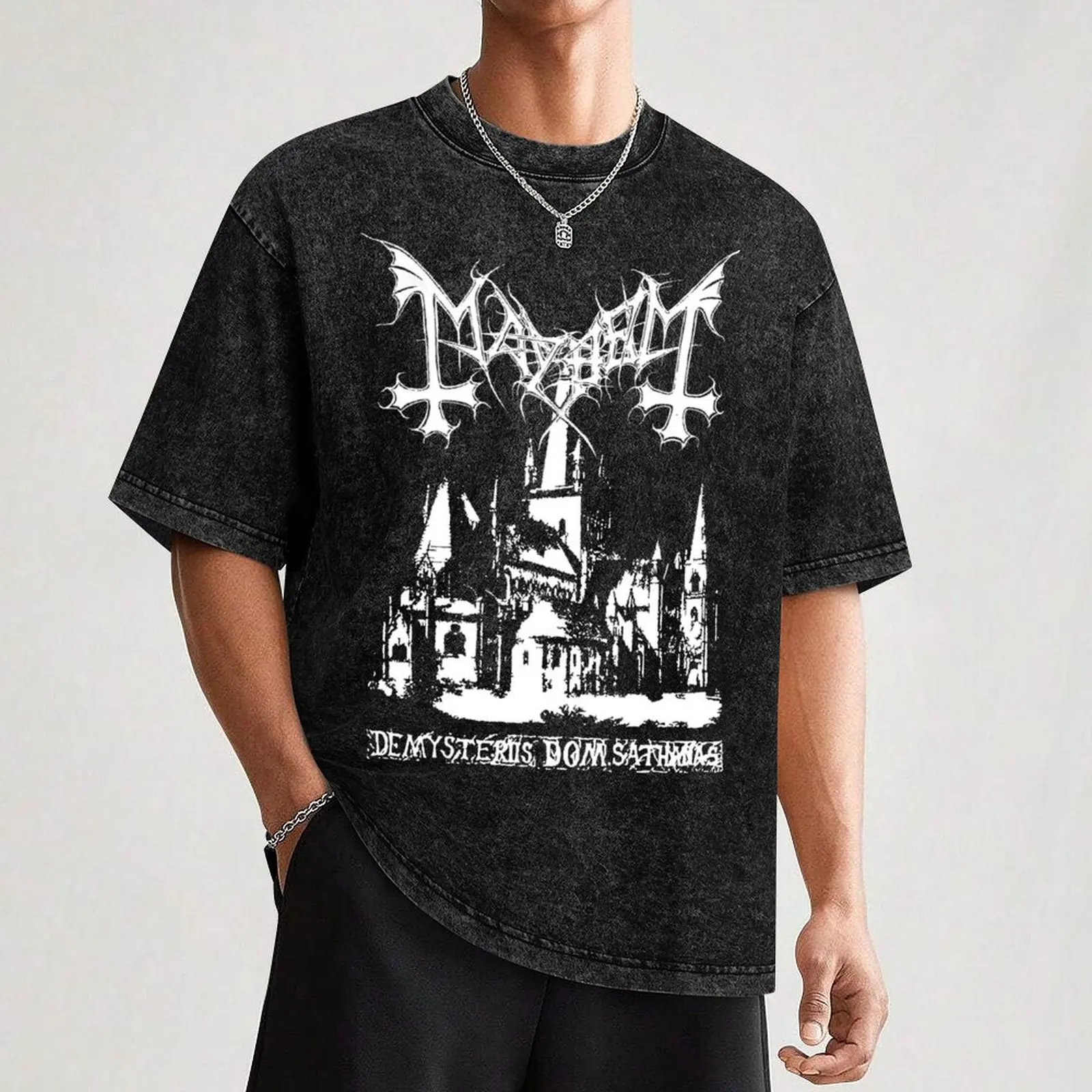 Mayhem - Norway Band Original Logo Fanart De Mysteriis Dom Sathanas Футболка черные рубашки футболки с рисунком