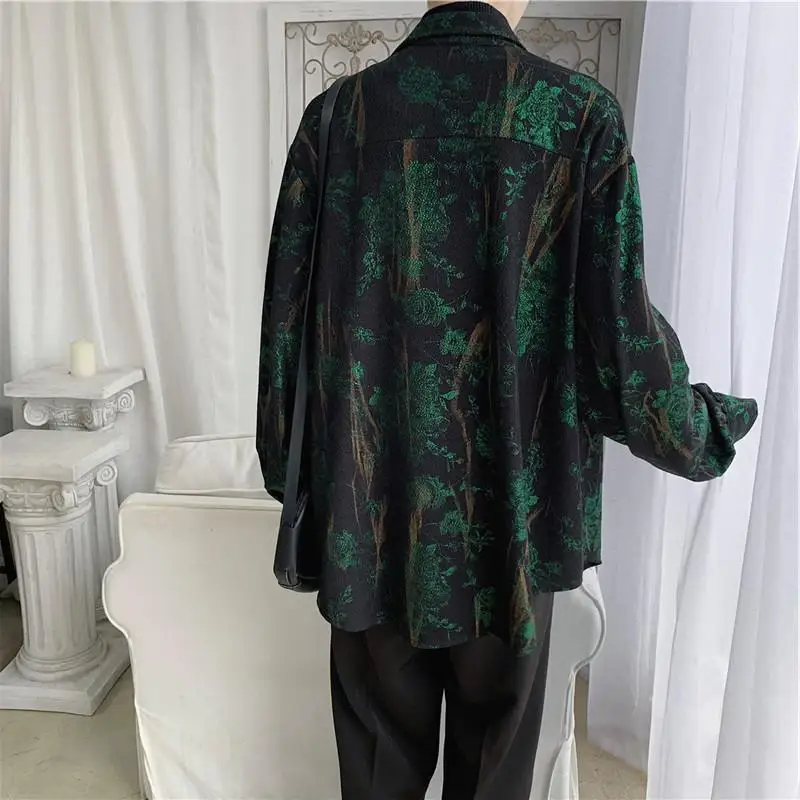Рубашки женские с цветочным принтом винтажные элегантные универсальные блузки