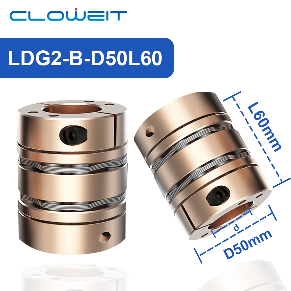 Фото Мембранные муфты двигателя Cloweit с ЧПУ D50L60 Гибкая муфта вала с двойным дисковым зажимом №1