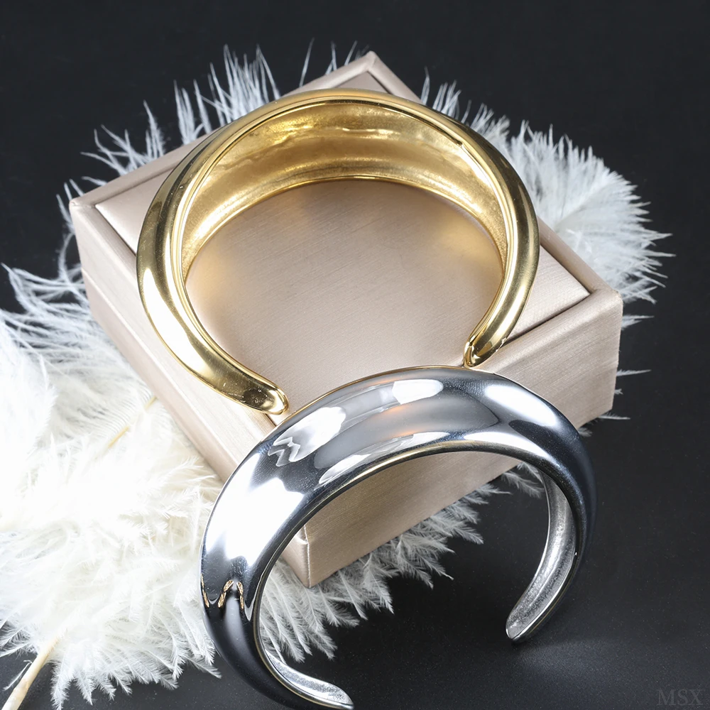 Модный Блестящий Браслет ZMfashion из нержавеющей стали для мужчин и женщин Толстые