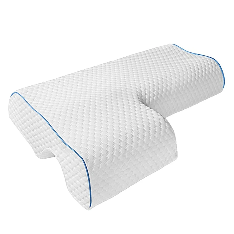 

Couples Pillow with Arm Rest Memory Foam Anti Hand Pressure Neck Pain Relief Arched Sleeping Cuddle Cervical