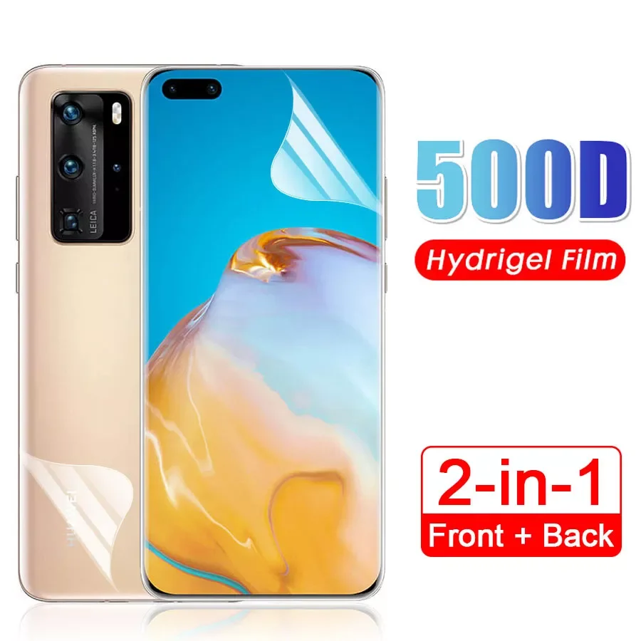 

Мягкая Гидрогелевая пленка 2 в 1 для HUAWEI P20 P30 P40 P50 Lite Pro Nova 9, защитные пленки для экрана Honor 9X 10i 20 Lite 50 Pro, задняя пленка