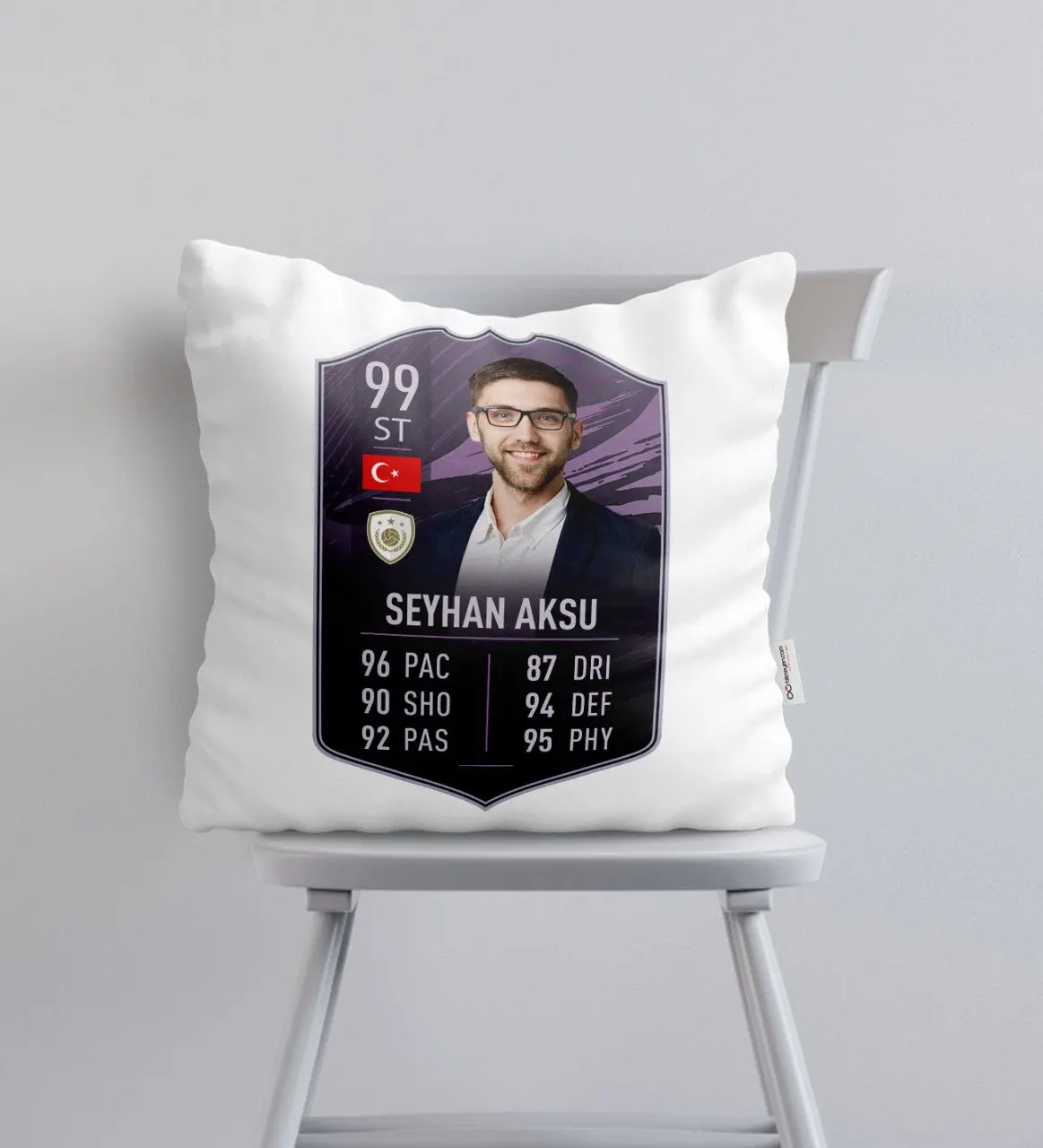 

Personalized Football Player Card Design Pillow decorate Yastık-5