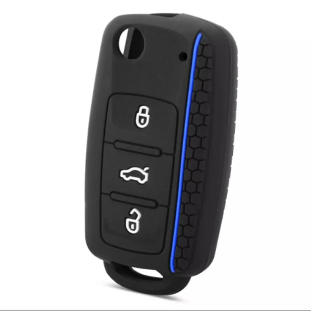 

jingyuqin 400pcs 3 Buttons Remote Car Key Cover Case Silicone Protect Shell For VW Bora POLO GOLF Passat