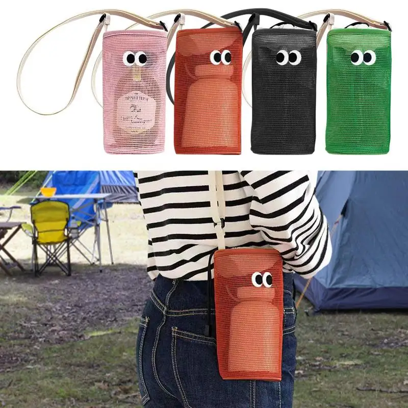 

Portable Water Bottle Pouch Indoor Outdoor Big Eye Water Bottle Sleeve Polyester Water Jugs Sleeve Carrier Holder Indoor Outdoor
