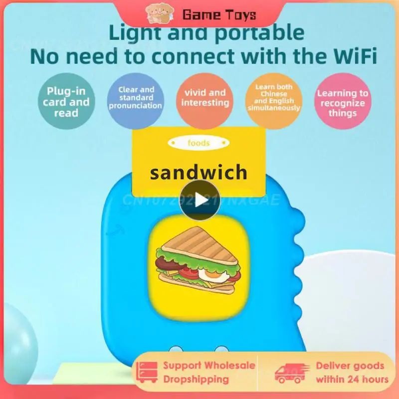 

Montessori Toys Educational Learning Talking Sight Words Flash Card Learning English Machine Electronic Book Baby Reading Gadget