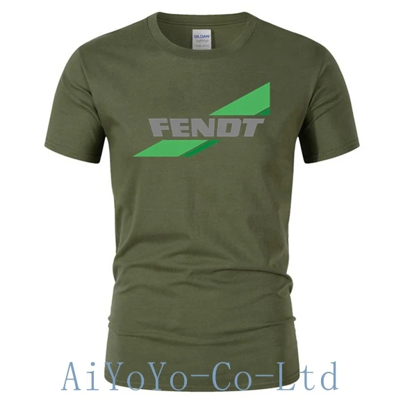 Классическая Мужская хлопковая футболка Fendt в сельском стиле, модная летняя футболка европейского размера