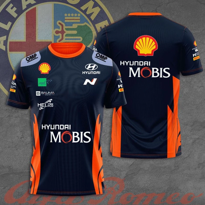 

2023 Summer WRc Modern Mobis Team Formula One Breathable Round Neck Short Sleeve Outdoor Racing Extreme Sports