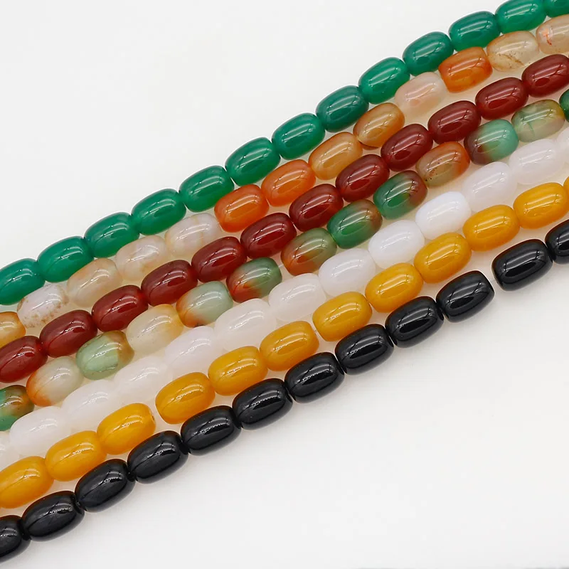 

5pcs/Lot 7 Colors Natural Cylinder Agates Jewelry Beads 10x14mm Buddhism Zen Prayer Barrel Spacers DIY Bracelets Necklace Make