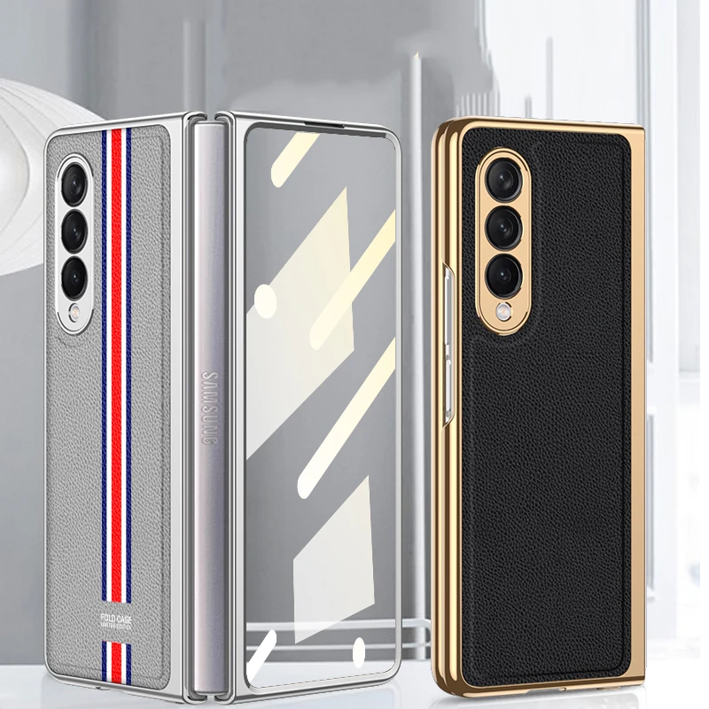 

Складной прозрачный кожаный чехол для Samsung Galaxy Z Fold 3 2