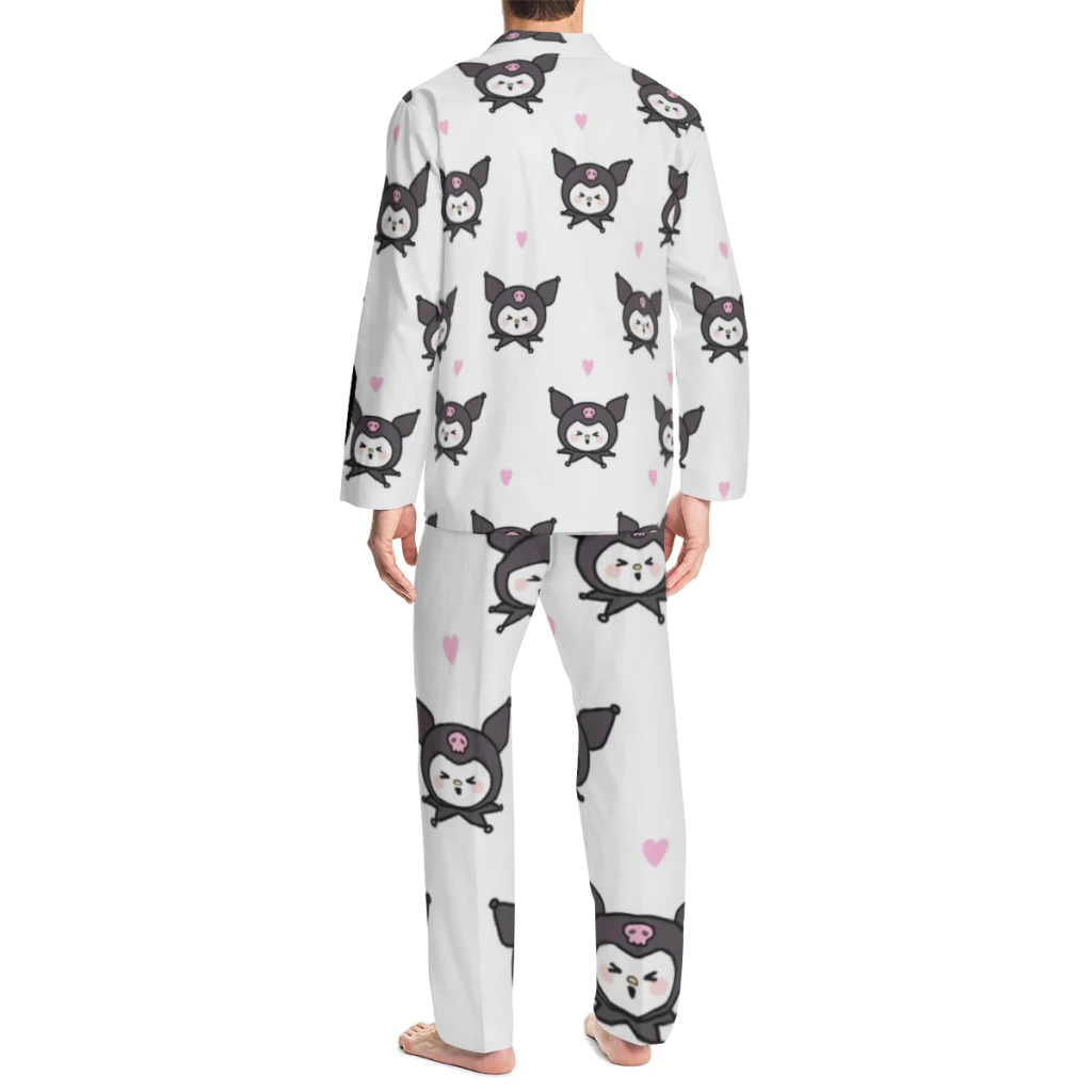 Пижамы с принтом Sanrio Kurome для мужчин и женщин | Симпатичные пижамные комплекты