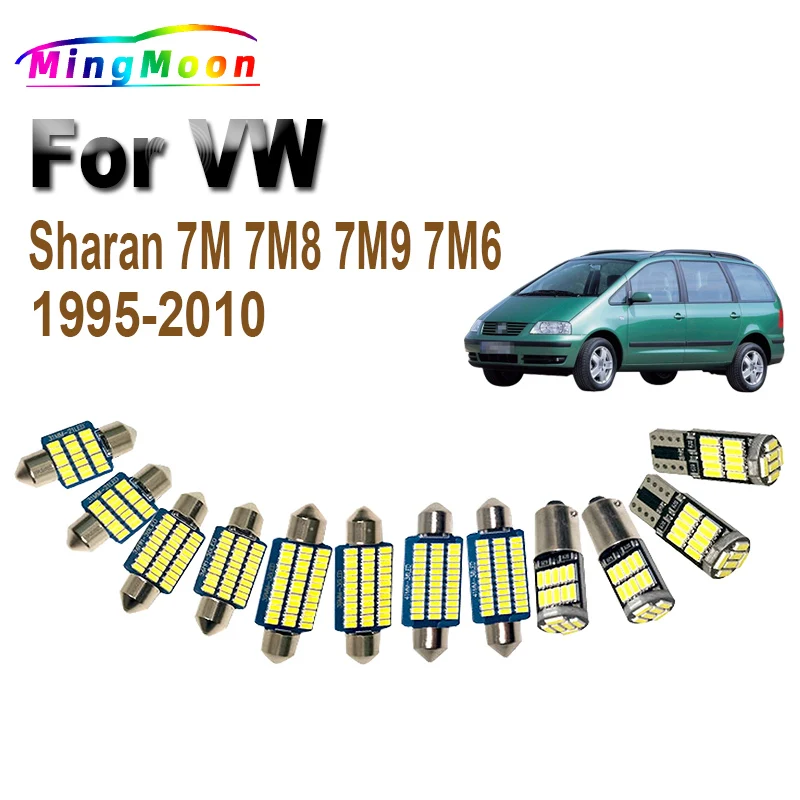 

Car Accessories For Volkswagen VW Sharan 7M 7M8 7M9 7M6 1995-2008 2009 2010 LED Bulbs Interior Map Dome Reading Light Kit