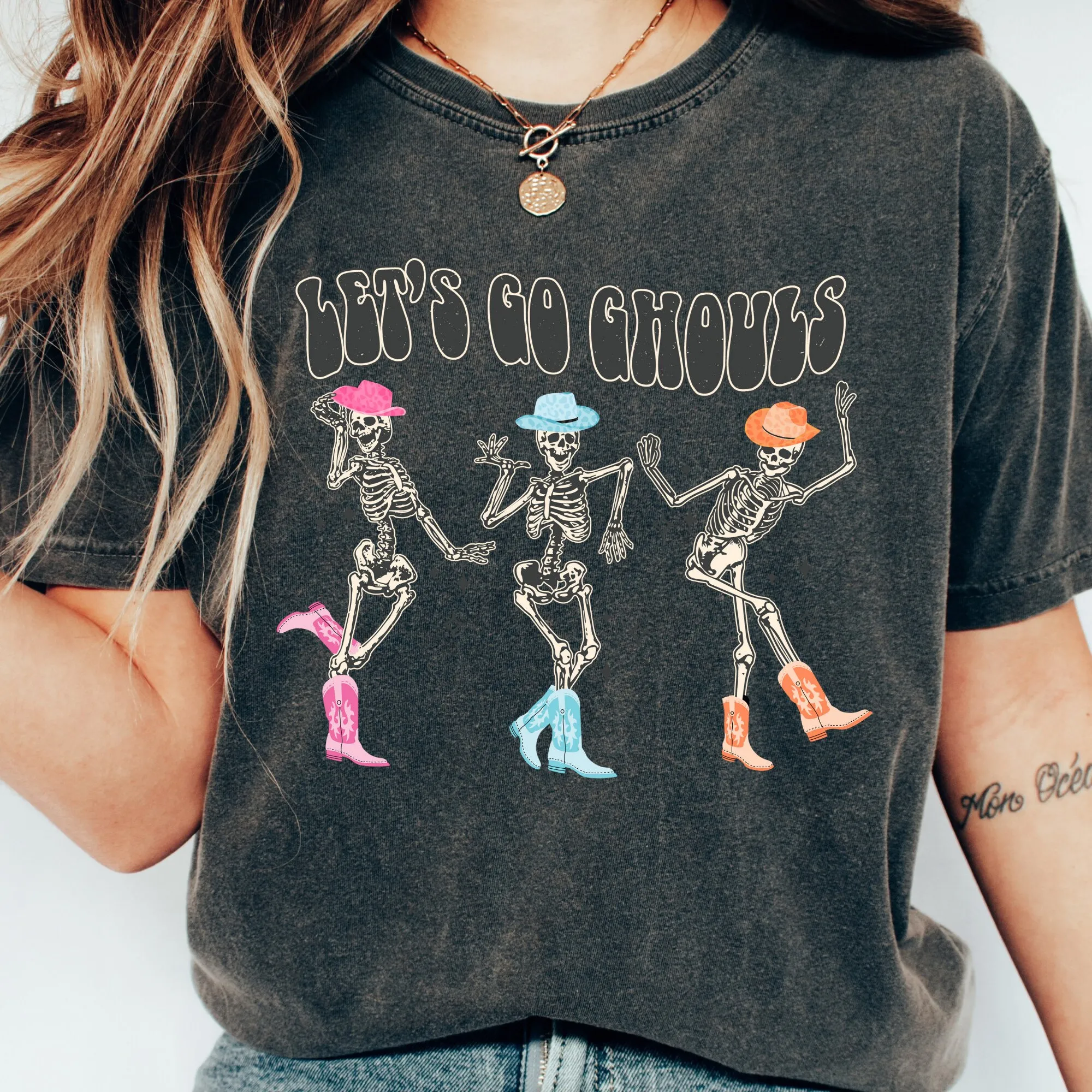 Футболка для Хэллоуина танцующий Скелет Призрак костюм пугающий длинный или