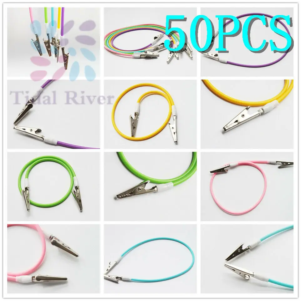 

50Pcs Colorful Instrument Bib Clips Silicone Cord Napkin Holder