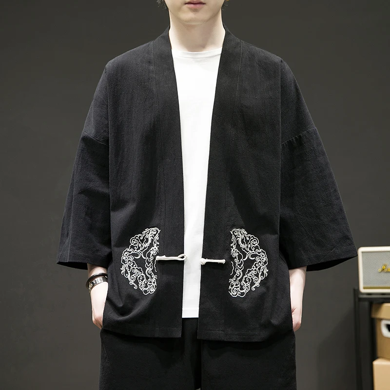 Мужская одежда в китайском стиле ханьфу новый кардиган Jushi пальто летний халат