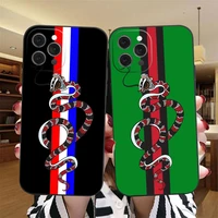 luxury gg snake soft case for iphone 13 12 mini 11 pro max xs max xr 8 7 6s x plus design kenze phone cover fashion coque fundas