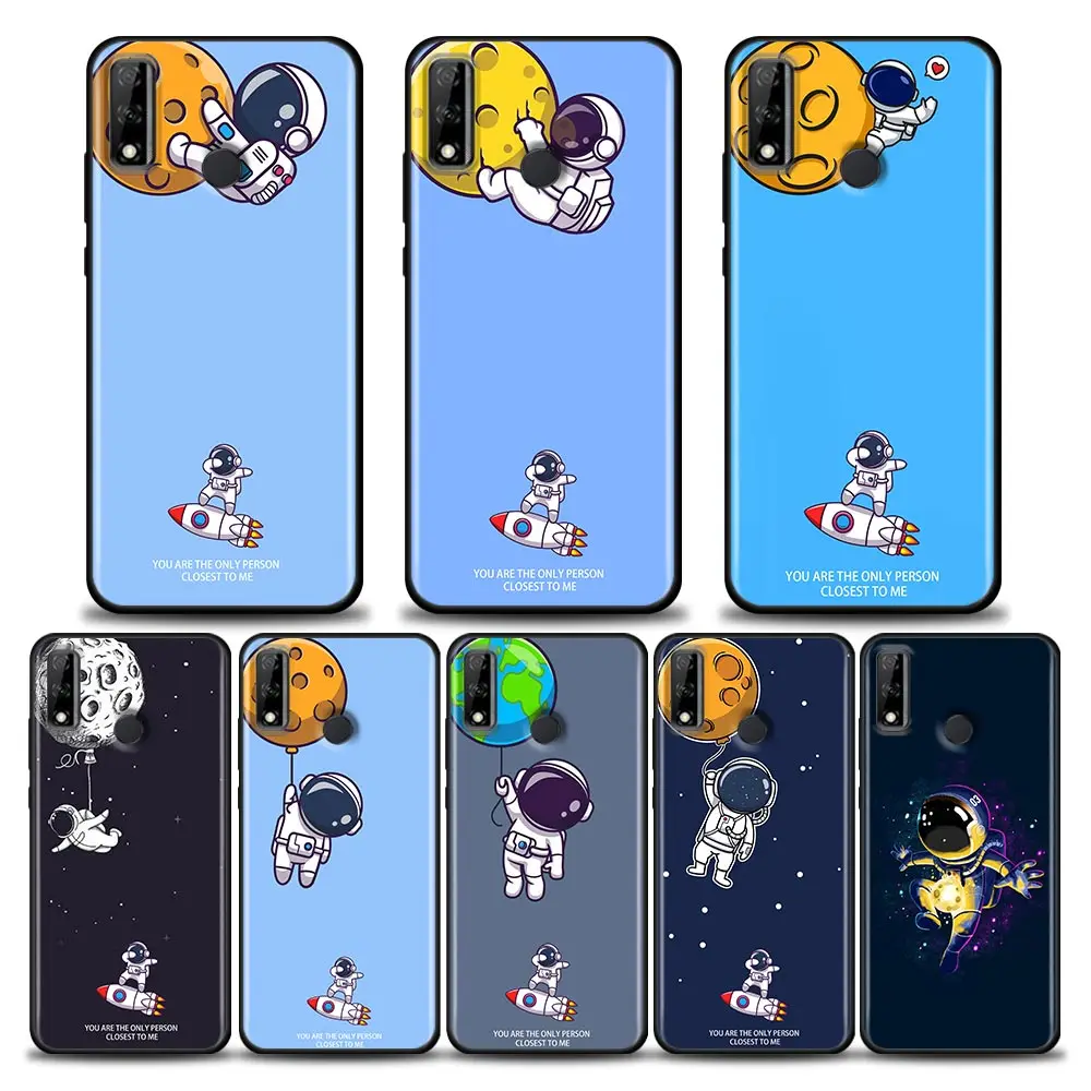 

Phone Case for Huawei Y6 Y7 Y9 2019 Y5p Y6p Y8s Y8p Y9a Y7a Mate 10 20 40 Pro RS Silicone Cover Funny Cartoon Creative Spaceman