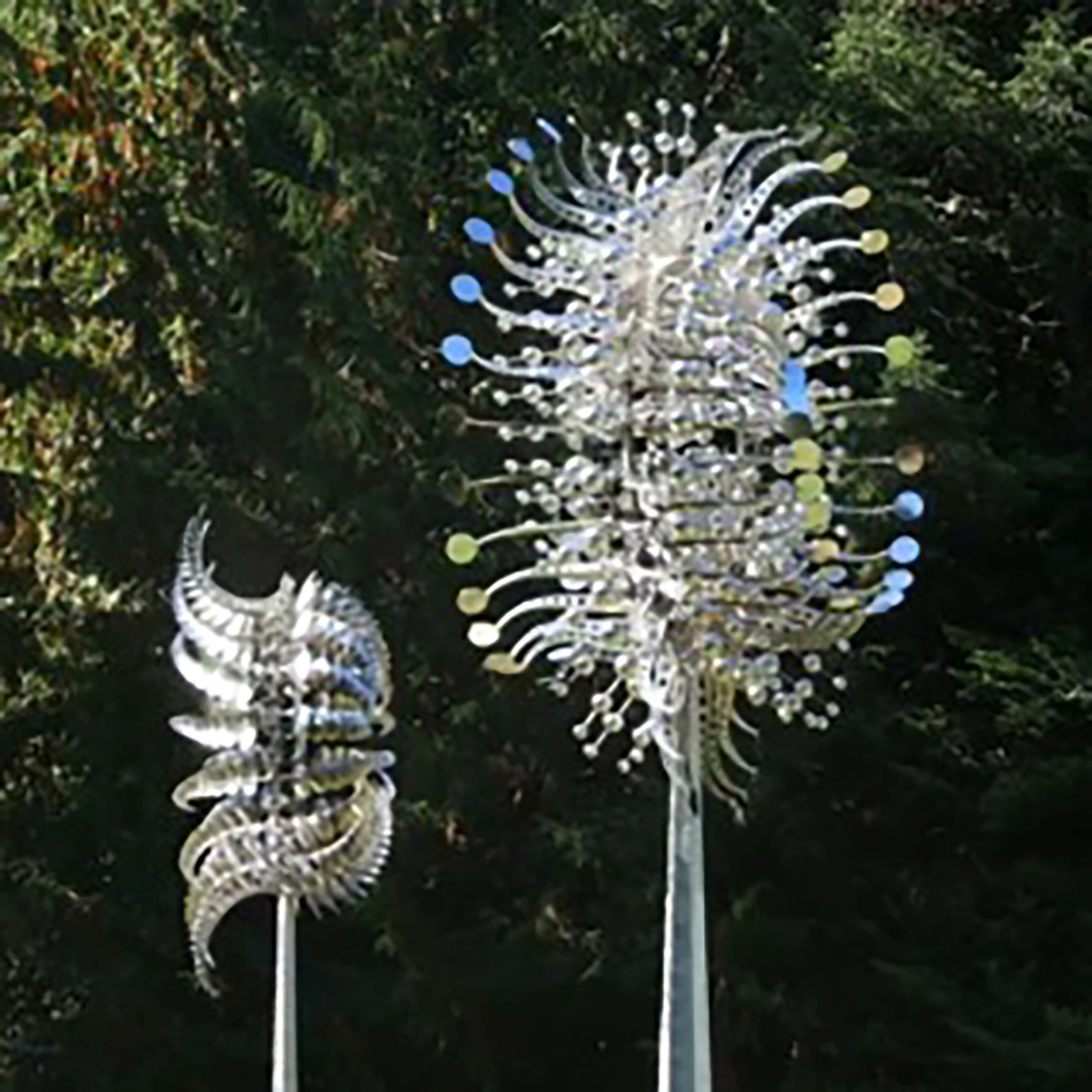 

Patio Garden Lawn Outdoor Decoration Unique Wind Collectors Magical Kinetic Metal Windmill Spinner Solar Wind Powered Decompress