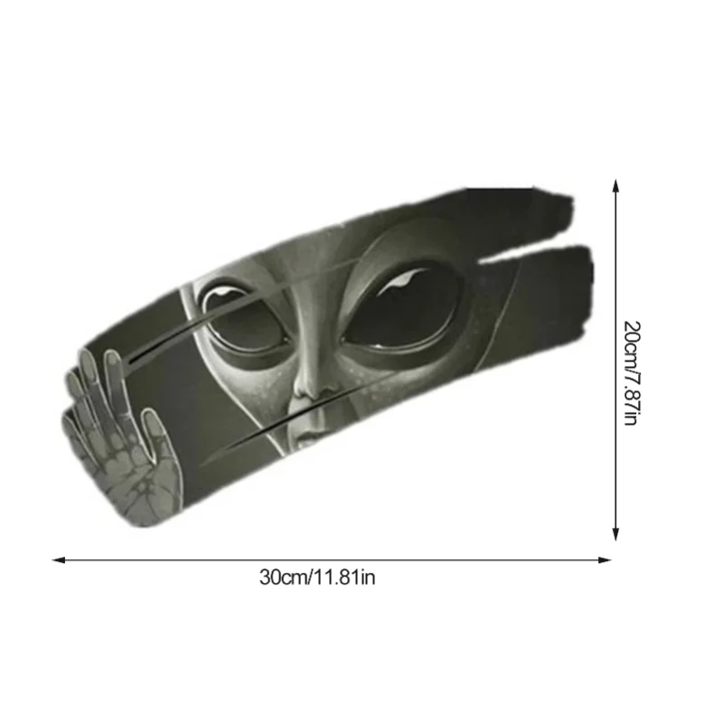 

11,8 х 7,87 см 3D крутая потрескавшаяся автомобильная наклейка с изображением инопланетянина, самоклеящаяся виниловая наклейка из ПВХ для автогонок, покрывающая царапины и тянущие цветы