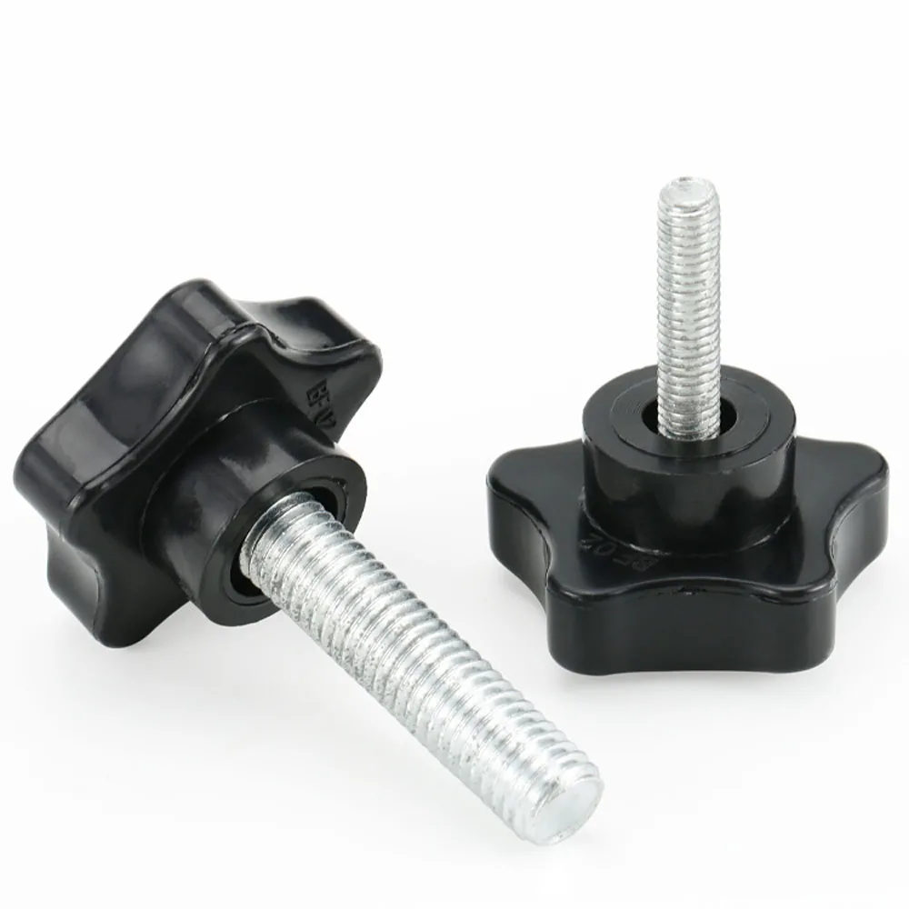 

1/2/5/10pcs M6 M8 M10 Black Plum Bakelite Thumb Screws Knobs Bolts Star Hand Tighten Screw Thumbscrews