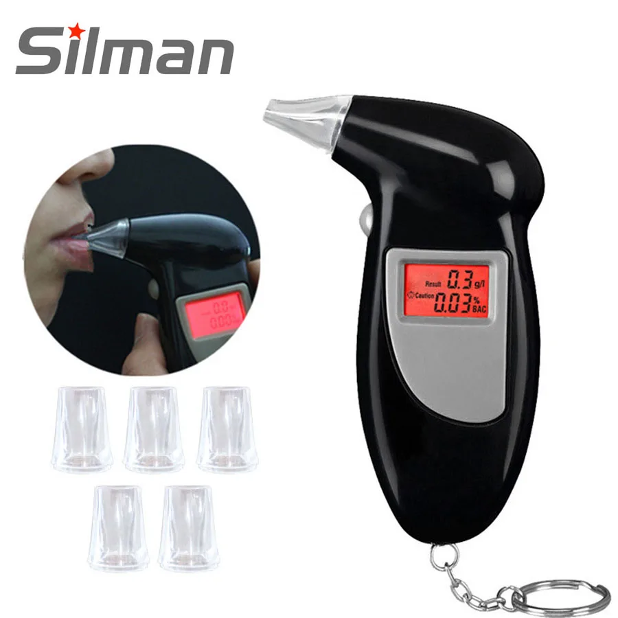 

Professional Alcohol Breath Tester Breathalyzer Analyzer Detector Test Keychain Breathalizer Breathalyser Device LCD Screen