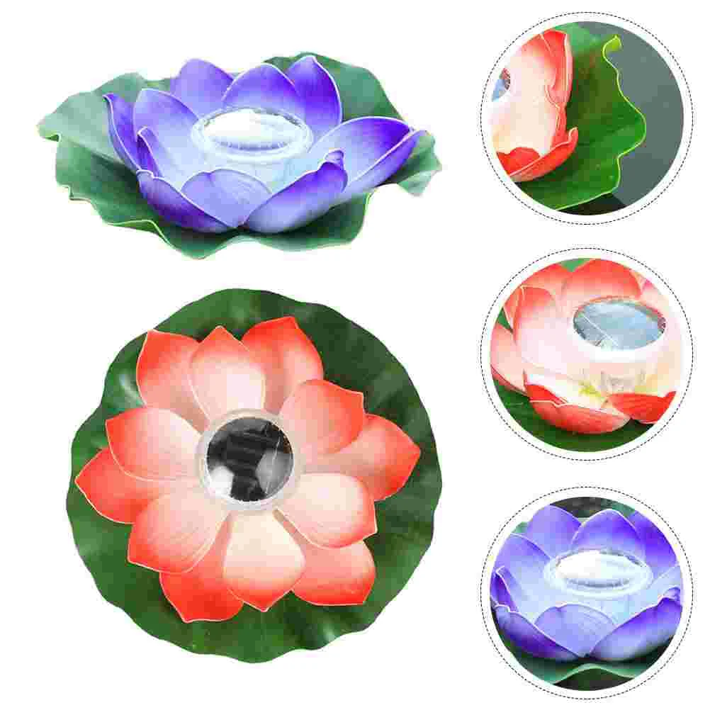 

2pcs River Solar Light Water Floating Lantern Landscape Light (Red Purple)