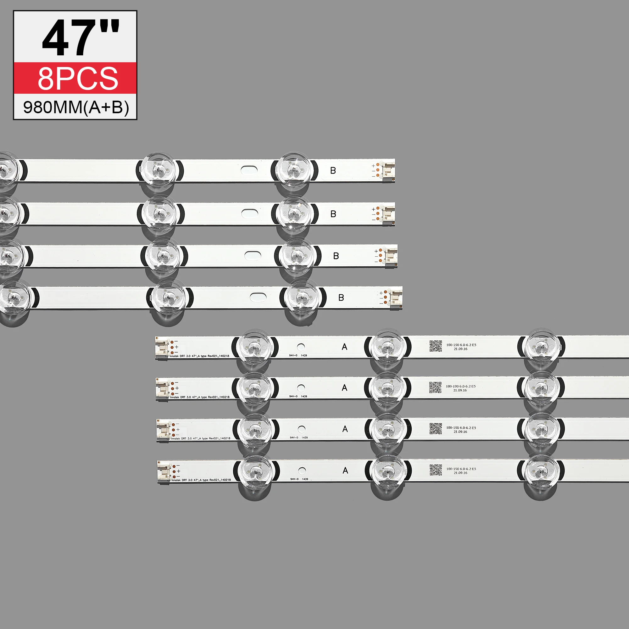 100%NEW98cm LED Backlight Lamp strip 9 leds For LIG 47
