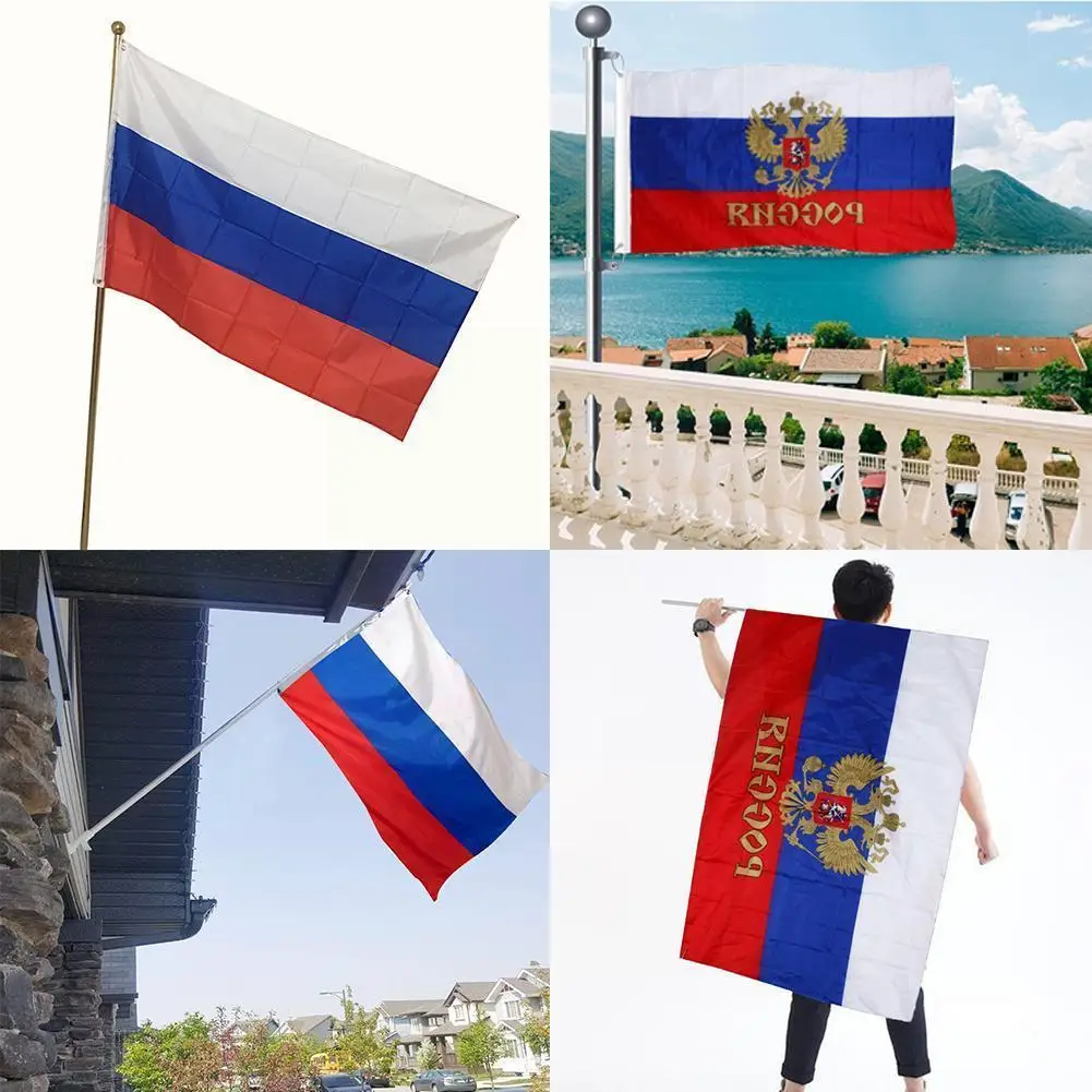 

1pc 90*150cm Hanging Office Polyester Handmade National Russian Russia Presidential Decoration Flag No Day Flag Fade G3e7