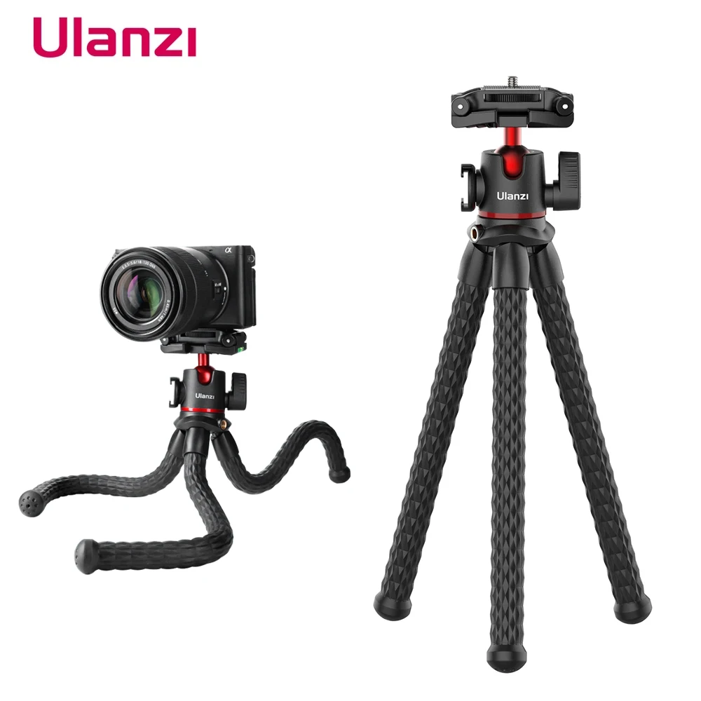 

Ulanzi MT-33 Flexible Octopus Tripod with Cold Shoe 360° Adjustable Mount Ball Head for SLR Camera Smartphone LED Light Mic