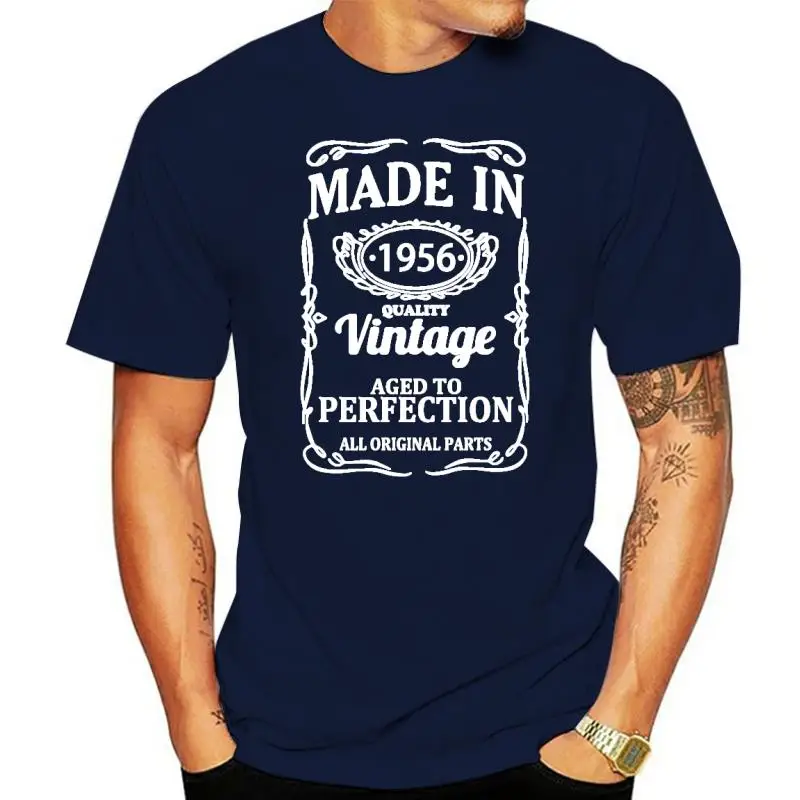 

Vintage 1956 66 Years Old T Shirt Men Cotton Short Sleeve T-shirt Tshirt Camiseta Clothing Funny New Father Birthday Gift