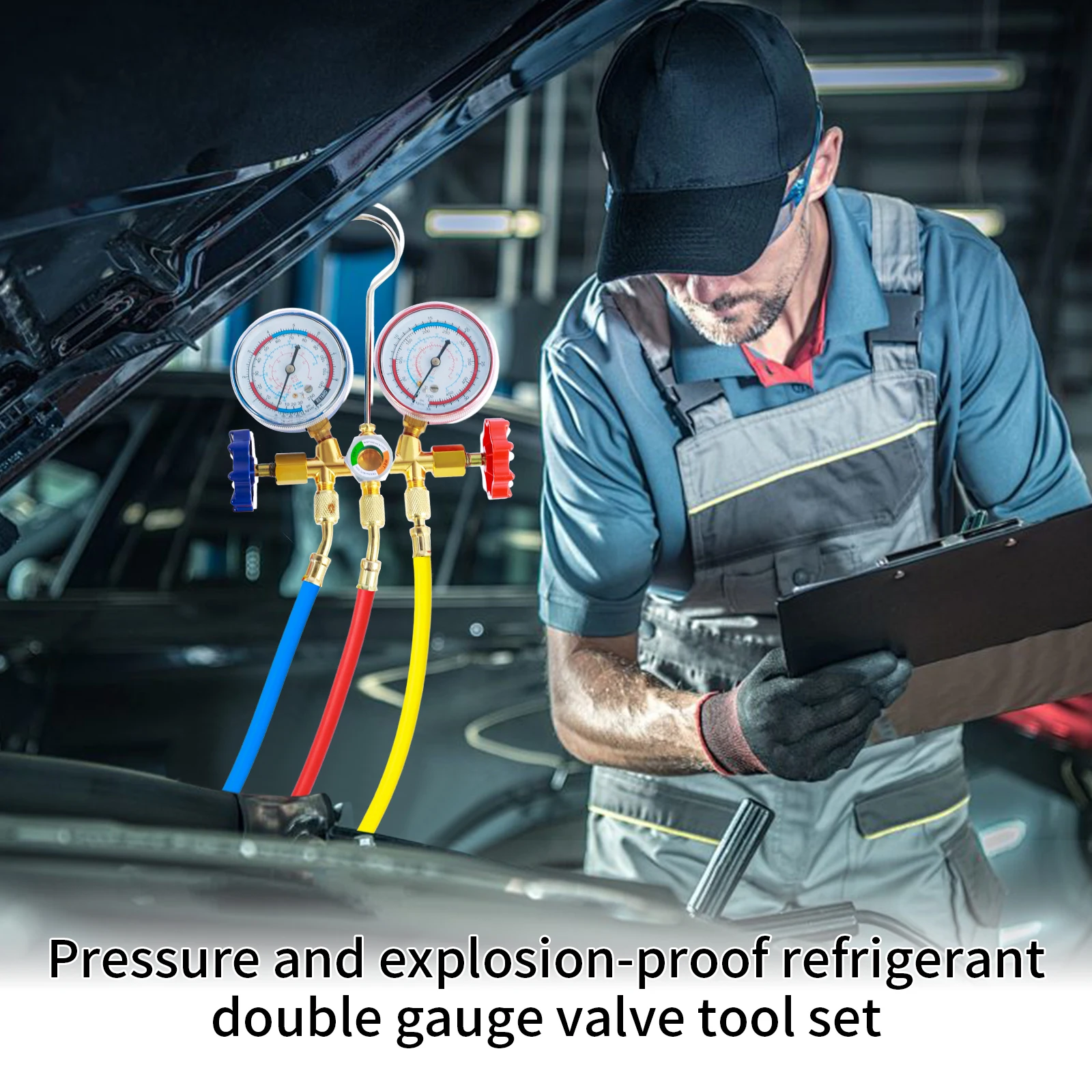 Набор Манометров Кондиционера HVAC Для Охлаждения Трубных Систем Со Шлангами