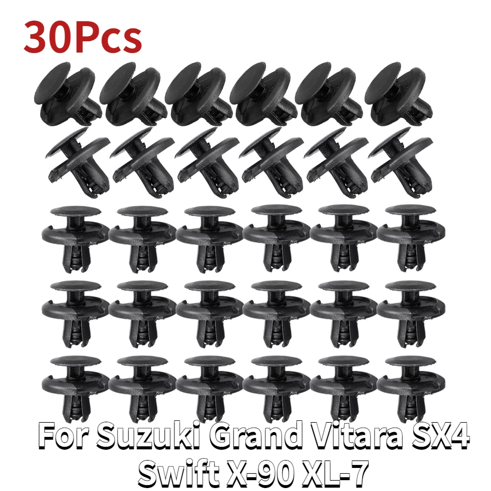 

30pcs 7mm Hole Bumper Fender Push Rivet Retainer Fasten Clips 09409-07332 For Suzuki Grand Vitara SX4 Swift X-90 XL-7