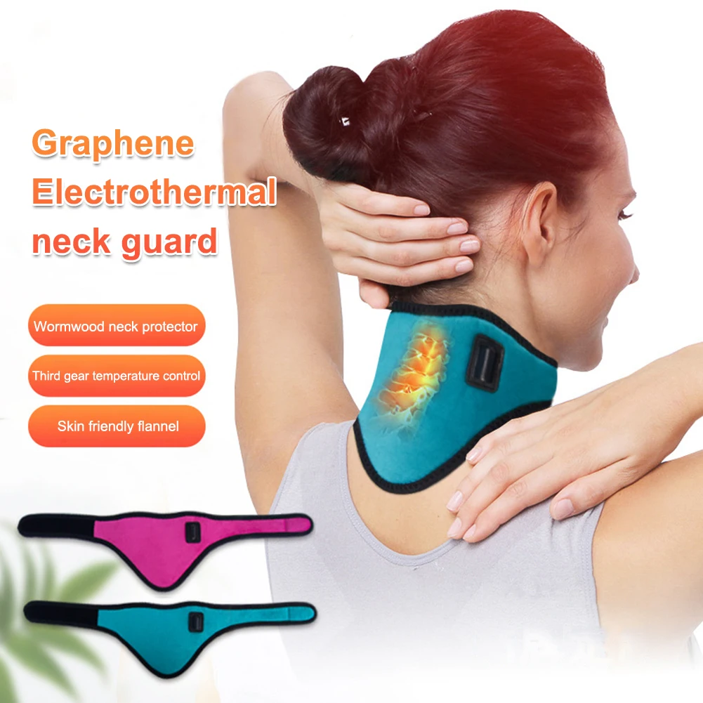 

Graphene Warm Neck Strap Adjustable Electric Heating Neck Brace Portable Safe Cervical Vertebra Therapy Device Pain Relieve Tool