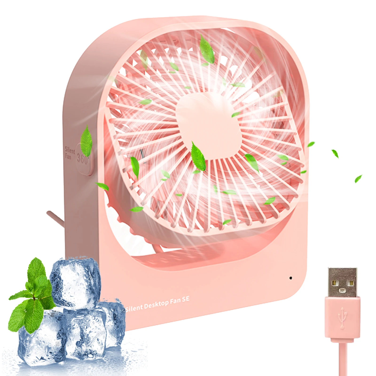 

USB Fan Desk Fan 360 Rotate Adjustment Portable Cooling Fan 3 Speed Ultra Quiet Powerful Mini Table Fans For Bedroom Home Office