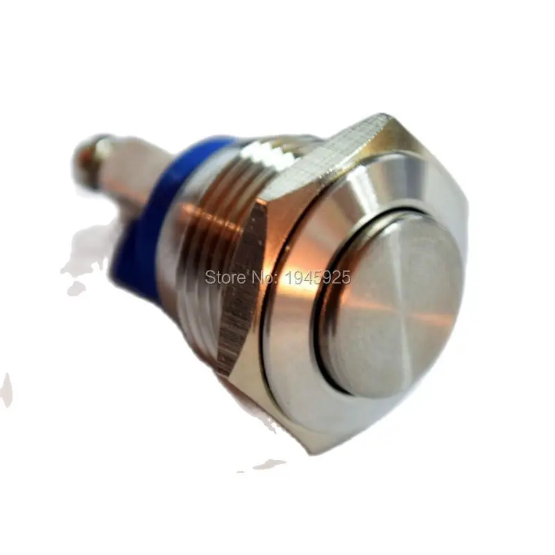 

100 Pieces 16mm Metal Push Button Switch with High Fat Head Stainless Steel Momentary NO 16mm