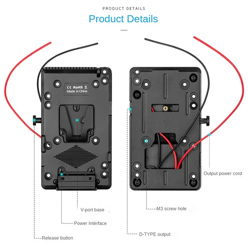 Аккумуляторная пластина с V-образным креплением и выходом D-Tap для камеры Steadicam