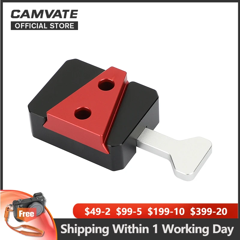 

CAMVATE Quick Release V-Lock Adapter with Dock & Wedge Kit For DSLR Camera Video Rig V Mount Battery Plate Power Supply Splitter