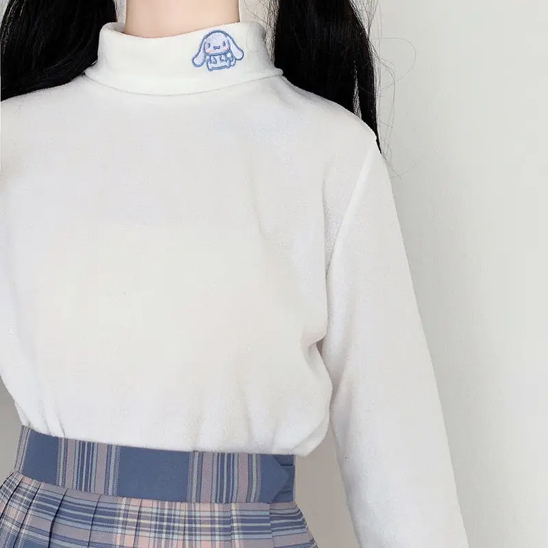 

Woman Tshirts T-shirt Long Sleeve Top High Collar Autumn and Winter Women Ropa Mujer Camisetas graphic tee harajuku shirts women