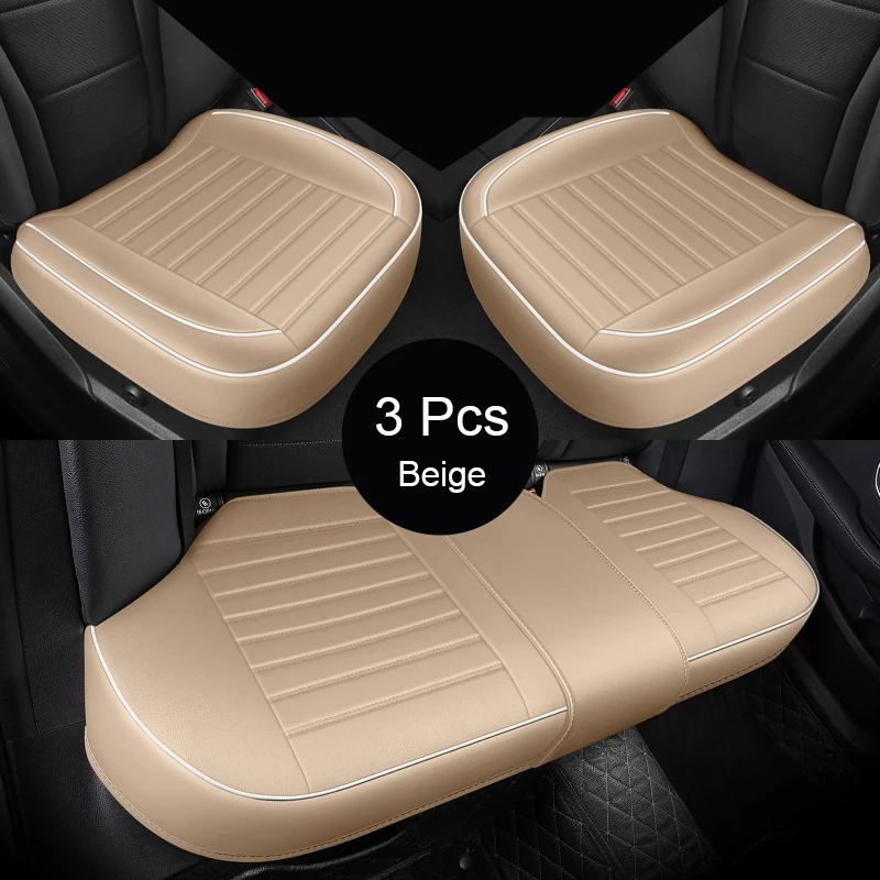 

3 шт., чехол для автомобильного сиденья из искусственной кожи, чехол для внутреннего автокресла, защитный коврик, универсальные комплекты сидений, ковер, автоаксессуары
