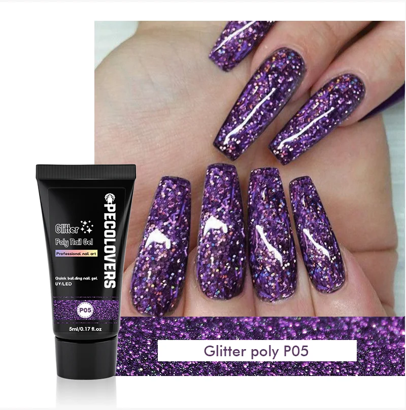 ROSALIND Poly Nail Gel For Extension Pink Gel Nail Polish Semi Permanent Glitter Acrylic All For Manicure UV Gel Polish Polygels