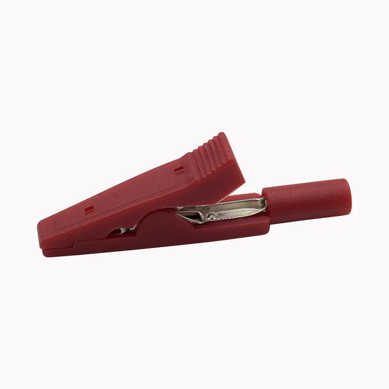 

Щипковые зажимы крокодилы 2 мм металлические красный