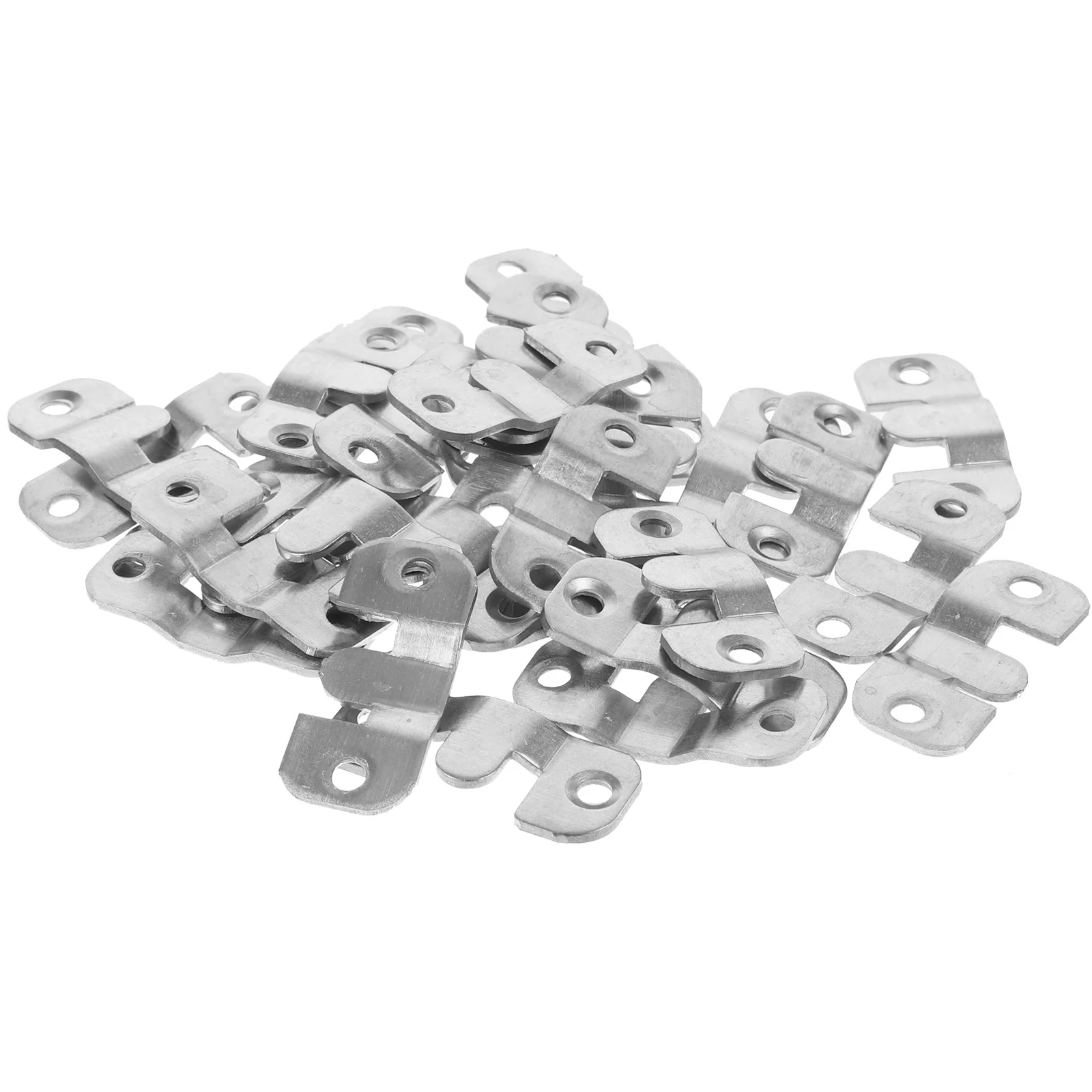 

16 Pairs Stainless Shelf Keyhole Hangers Bracket Pendant Interlocking Hooks Steel Mirror Mounting Clips