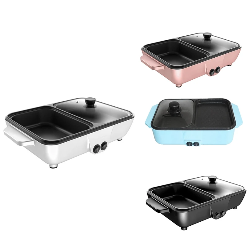 2-в-1 Крытый электрический горячий горшок и сковорода с антипригарным покрытием
