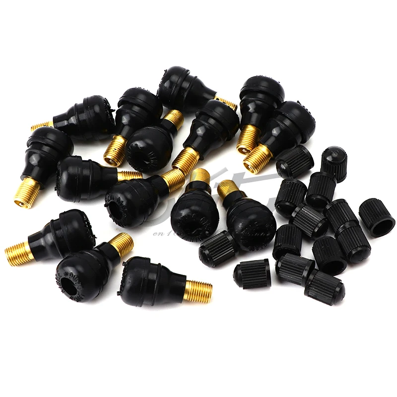 

4 Pcs/lot Universal Valve Stems With Dust Caps Tyre Rubber Valves fit for ATV Go Kart Dirt Pit Bike UTV Wheel Snap-in Tire