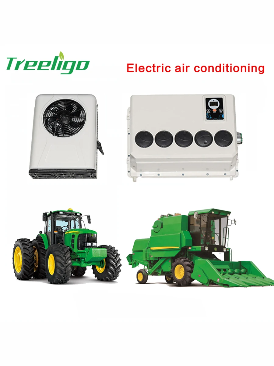 Treeligo electric Air conditioner 12v for Car Bus Tractor Truck Excavators refrigeration Parking camper van air conditioner