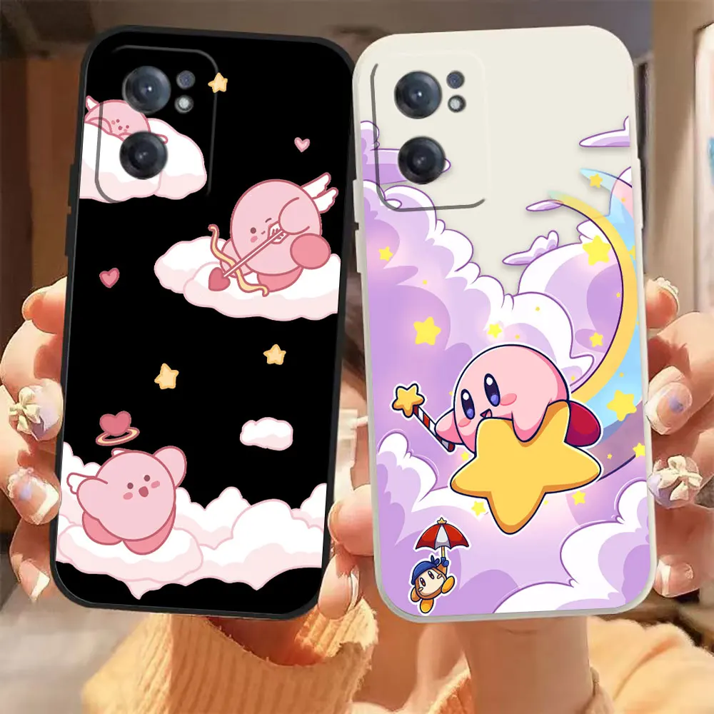Милый розовый K-Kirby чехол для телефона Oneplus 9 9R 8 8T 7 7T 6 ACE 2V NORD 2 3 Lite Pro 5G цветной Жидкий