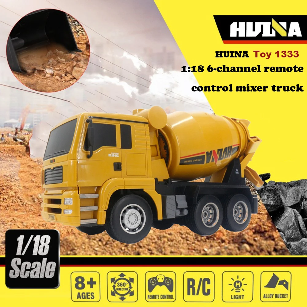 

HUINA Truck 1/18 RC Trucks Remote Control Excavator Electric Concrete Mixer Dump Car Crane Loader Shovel Toy Boy Gift 1333