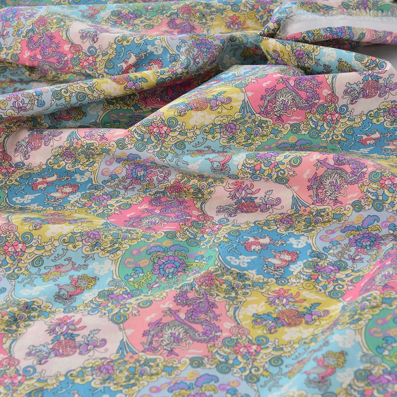 bawełniana tkanina popelinowa do szycia ręcznie robiona odzież DIY sukienka szelki koszula udekoruj druk cyfrowy obrotowa